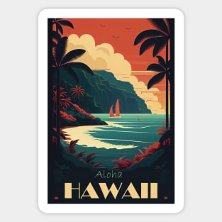 Aloha Hawaii travel poster Sticker